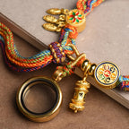 Tibetan Om Mani Padme Hum Dreamcatcher Luck Colourful Reincarnation Knot String Bracelet