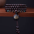 108 Mala Beads Tibetan Small Leaf Red Sandalwood Lotus Balance Bracelet