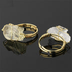 Natural Crystal Gemstone Amethyst Adjustable Ring