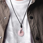 Lucky Coin Pendant Healing Crystal Gemstone Necklace