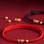 925 Sterling Silver Handmade Koi Fish Wealth Success Braided Rope Bracelet