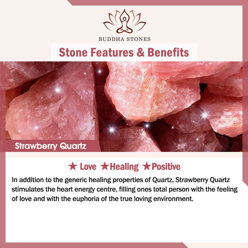 Natural Strawberry Quartz Positivity Healing Bracelet