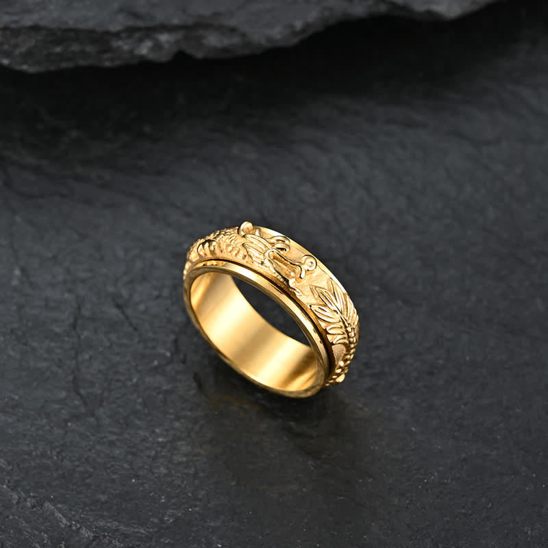 Dragon Titanium Steel Stimulation Rotatable Ring