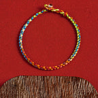 "May you be blessed with peace and safety in all four seasons" Lucky Multicoloured Bracelet