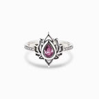 Sterling Silver Lotus Zircon Blessing Protection Ring