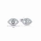 925 Sterling Silver Evil Eye Symbol Protection Stud Earrings