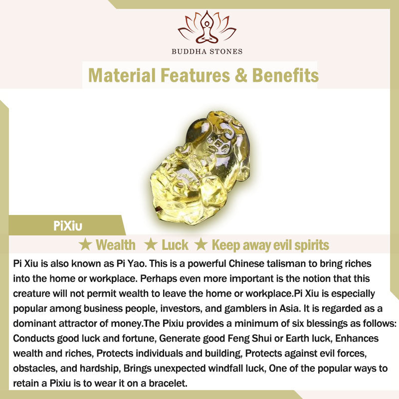 Natural Citrine Pixiu Wealth Protection Bracelet