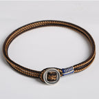 925 Sterling Silver Handmade Button Protection Weave String Bracelet