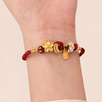 Peach Blossom Happiness Charm Luck Red String Bracelet