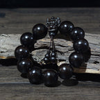 Rosewood Green Sandalwood Small Leaf Red Sandalwood Dragon Carved Protection Bracelet
