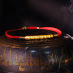 Tibetan Buddhist Handmade Mani Mantra Lucky Red String Bracelet