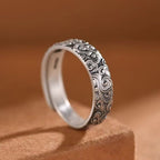 Vintage Auspicious Clouds Pattern Luck Ring