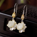 White Jade Protection Harmony Drop Earrings