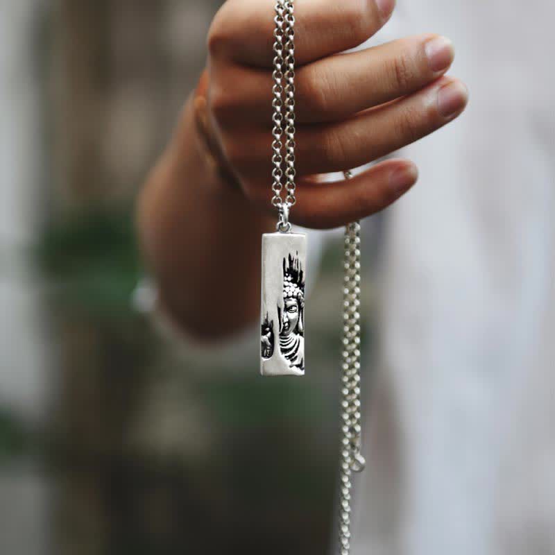 Tathagata Buddha Strength Protection Amulet Lucky Vintage Style Pendant Necklace