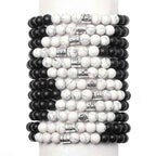 12 Constellations of the Zodiac Natural Frosted Stone White Turquoise Bead Fortune Bracelet