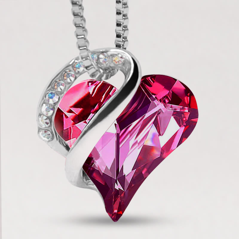 Love Heart Birthstone Healing Energy Necklace Pendant