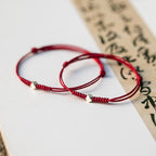 925 Sterling Silver Luck Bead Protection Red String Thin Cord Braided Bracelet