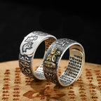 Chinese Zodiac Natal Buddha Wealth Luck Adjustable Ring