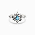 Sterling Silver Lotus Zircon Blessing Protection Ring
