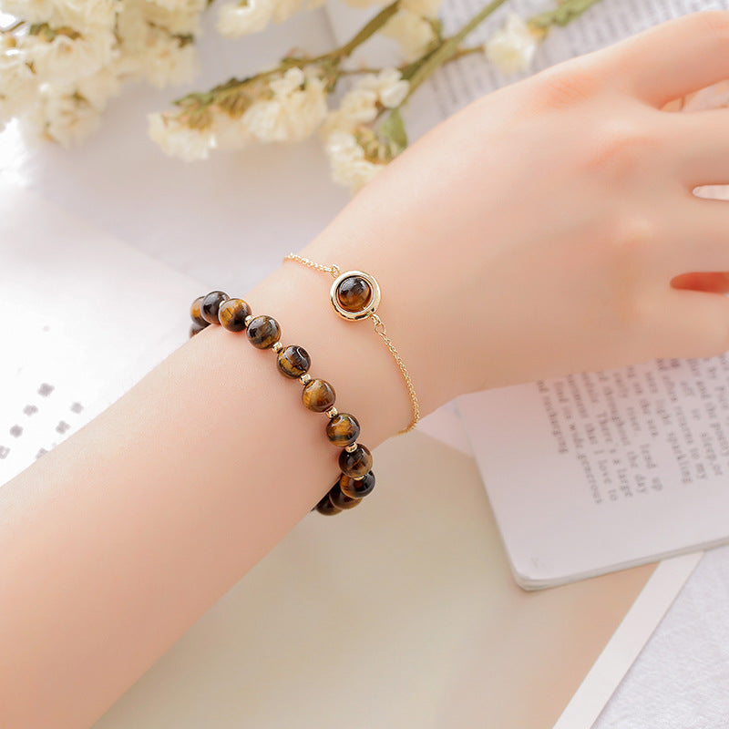 Sunstone Strawberry Quartz Crystal Positive Bracelet