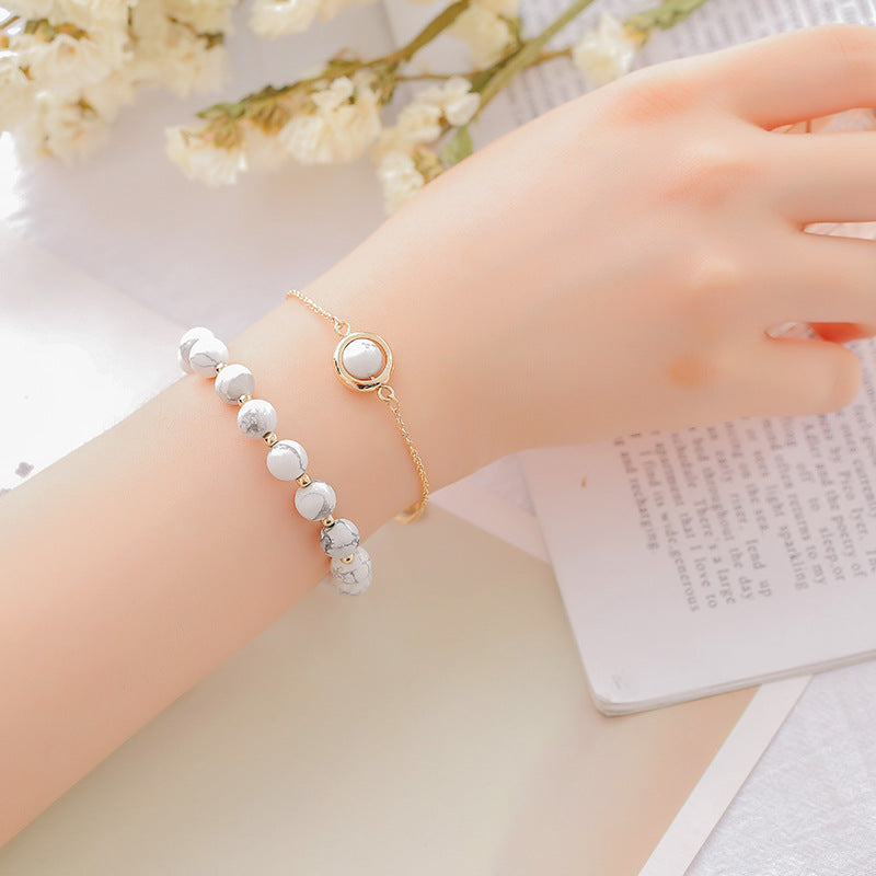 Sunstone Strawberry Quartz Crystal Positive Bracelet