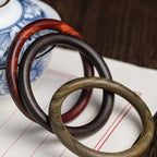 Tibetan Small Leaf Red Sandalwood Ebony Green Sandalwood Protection Bracelet Bangle