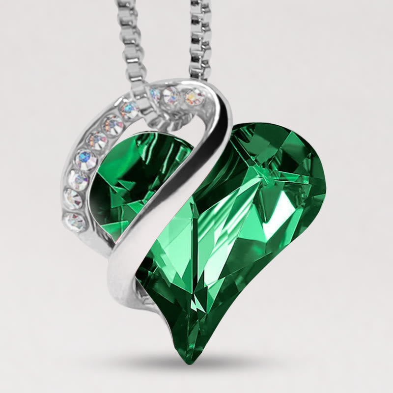Love Heart Birthstone Healing Energy Necklace Pendant