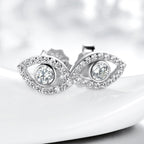 925 Sterling Silver Evil Eye Symbol Protection Stud Earrings