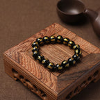 Tibet White Crystal Black Onyx Om Mani Padme Hum Meditation Bracelet