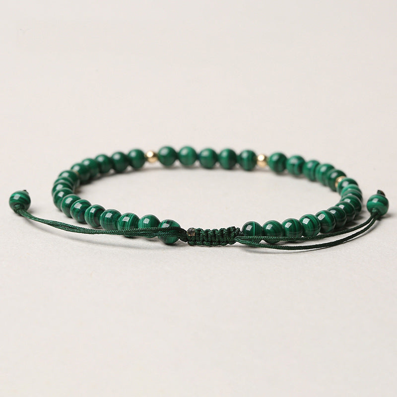 4mm Natural Malachite Protection Calmness String Bracelet