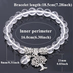 Natural Gemstone Tree of Life Lucky Charm Stretch Bracelet