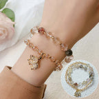 Rose Quartz Elephant Healing Energy Charm Bracelet