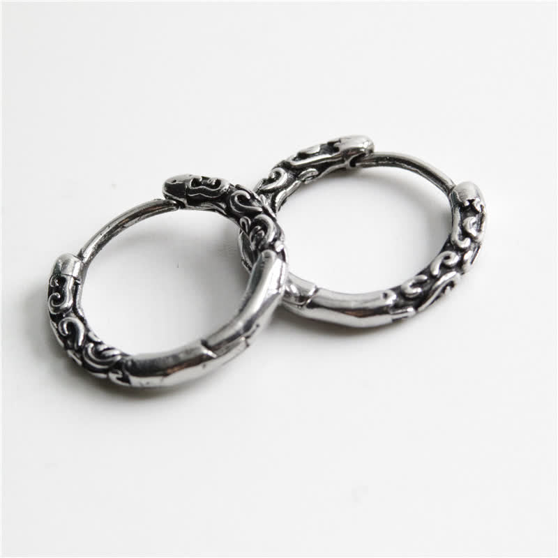 Viking Celtic Hoop Titanium Steel Balance Earrings