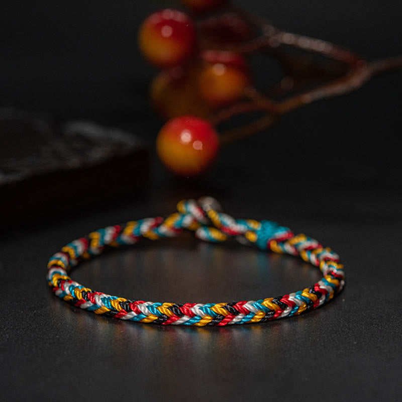 Tibet Handmade Five Colour Thread Protection Braid String Bracelet