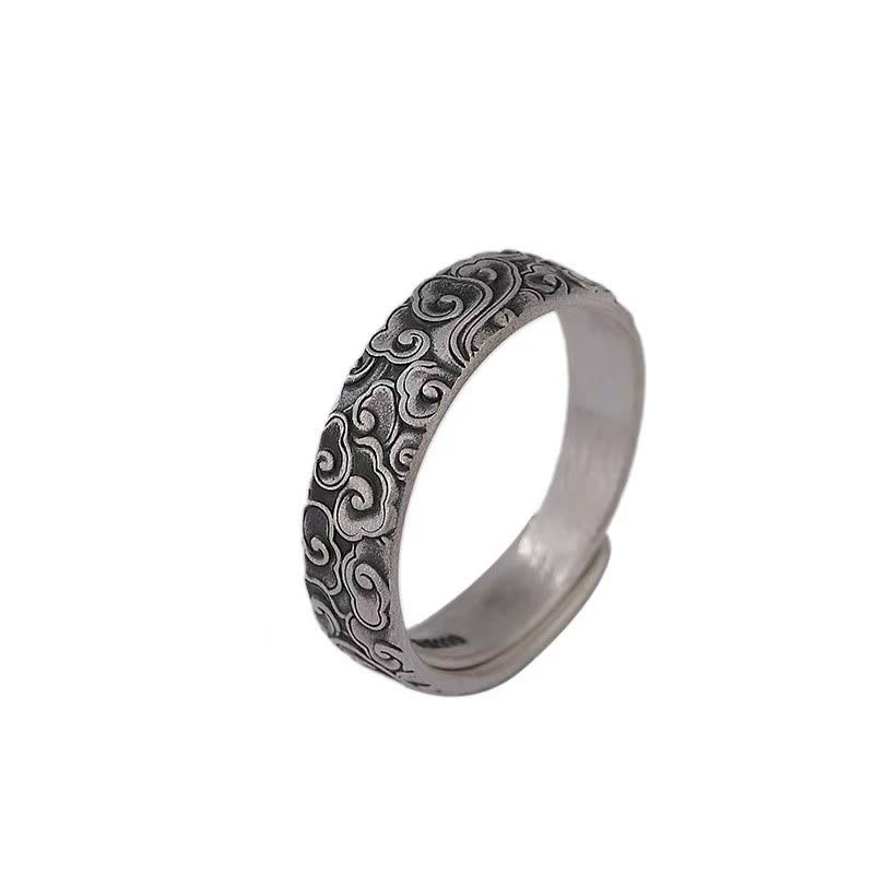 Vintage Auspicious Clouds Pattern Luck Ring
