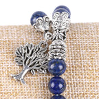 Natural Gemstone Tree of Life Lucky Charm Stretch Bracelet