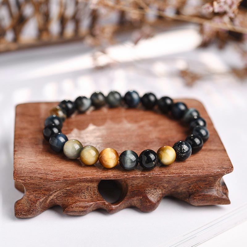 Anxiety Stress Healing Crystal Tiger Eye Bead Bracelet