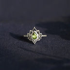 Sterling Silver Lotus Zircon Blessing Protection Ring