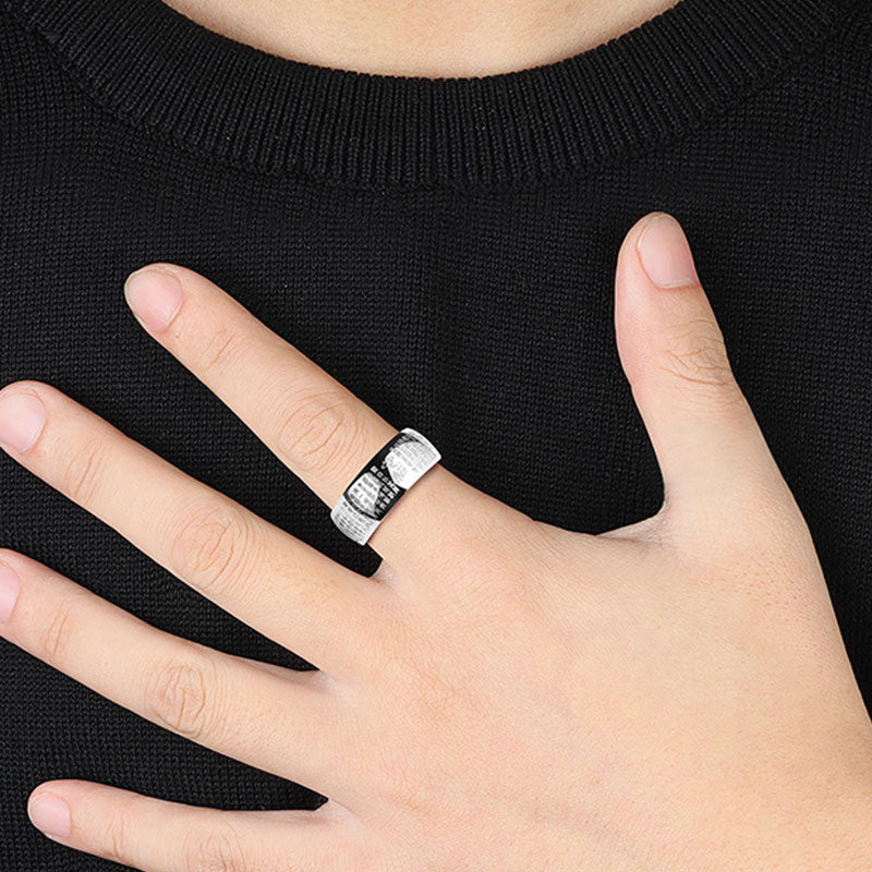 Feng Shui Buddhism Ancient Heart Sutra Lucky Ring
