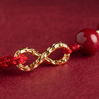 Cinnabar Blessing Red String Golden Infinity Symbol Bracelet Anklet