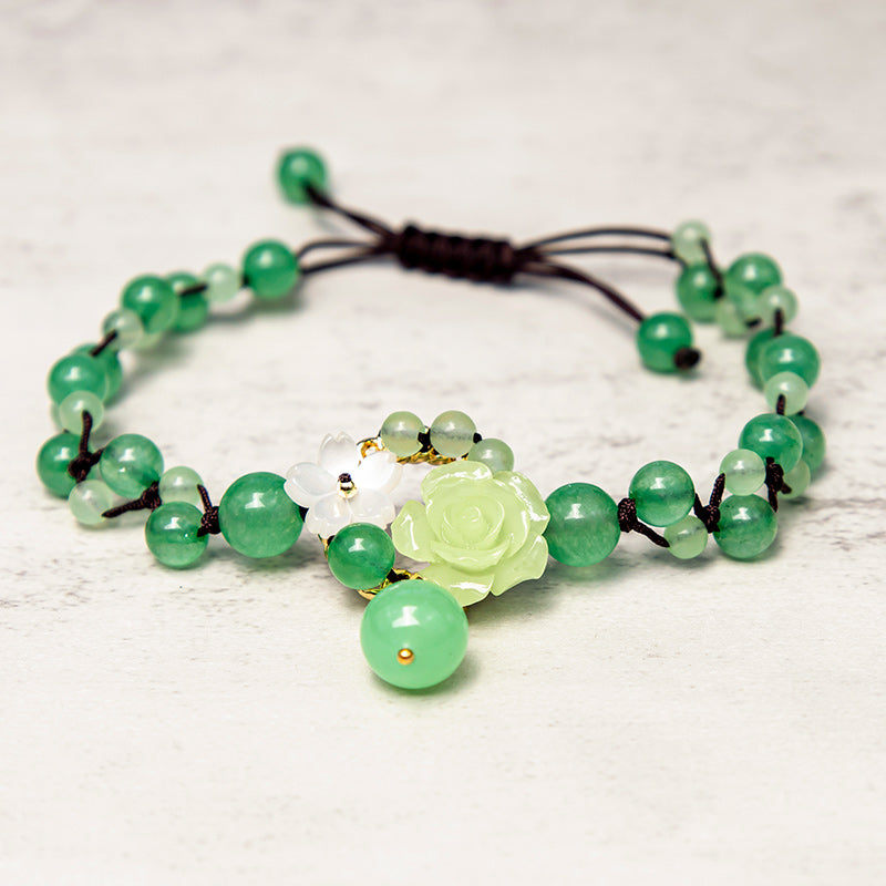 Financial Success Jade Braided Weave Prosperity Abundance Anklet