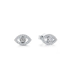 925 Sterling Silver Evil Eye Symbol Protection Stud Earrings