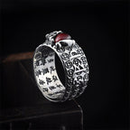 Feng Shui PiXiu Red Garnet Wealth Ring