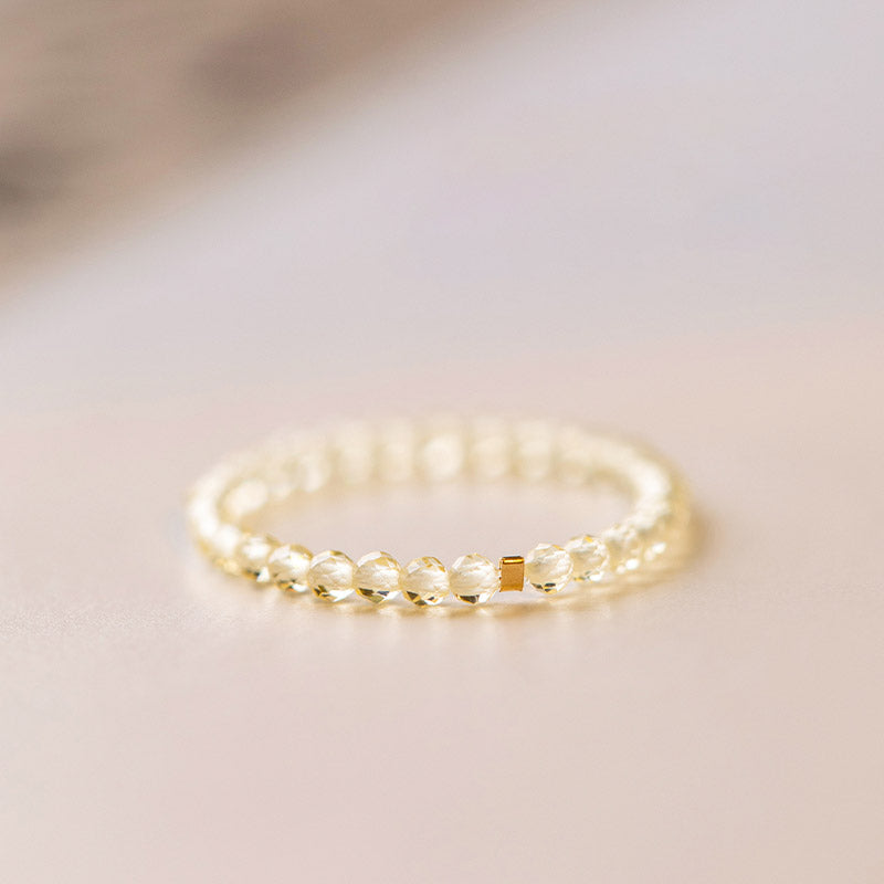 Natural Citrine Happiness Prosperity Ring